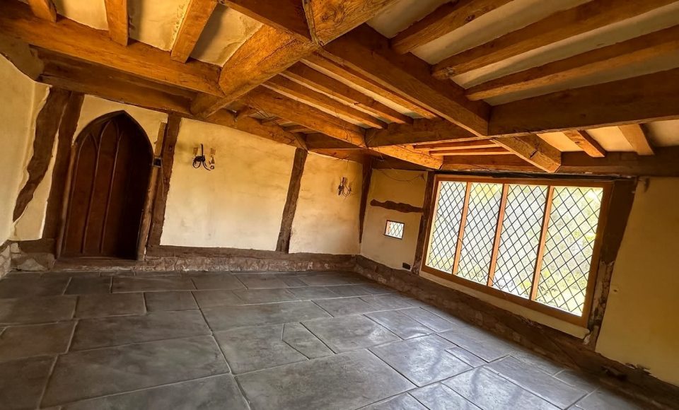 Natural timber beams revealed after careful cleaning