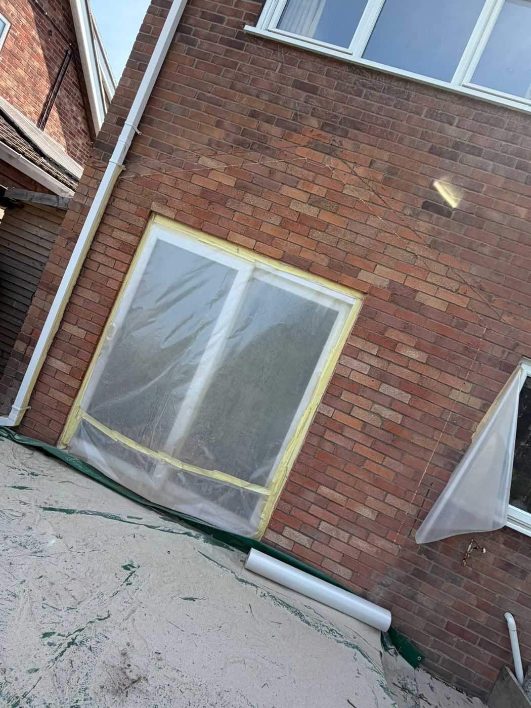 Cleaned brick gable wall after restoration