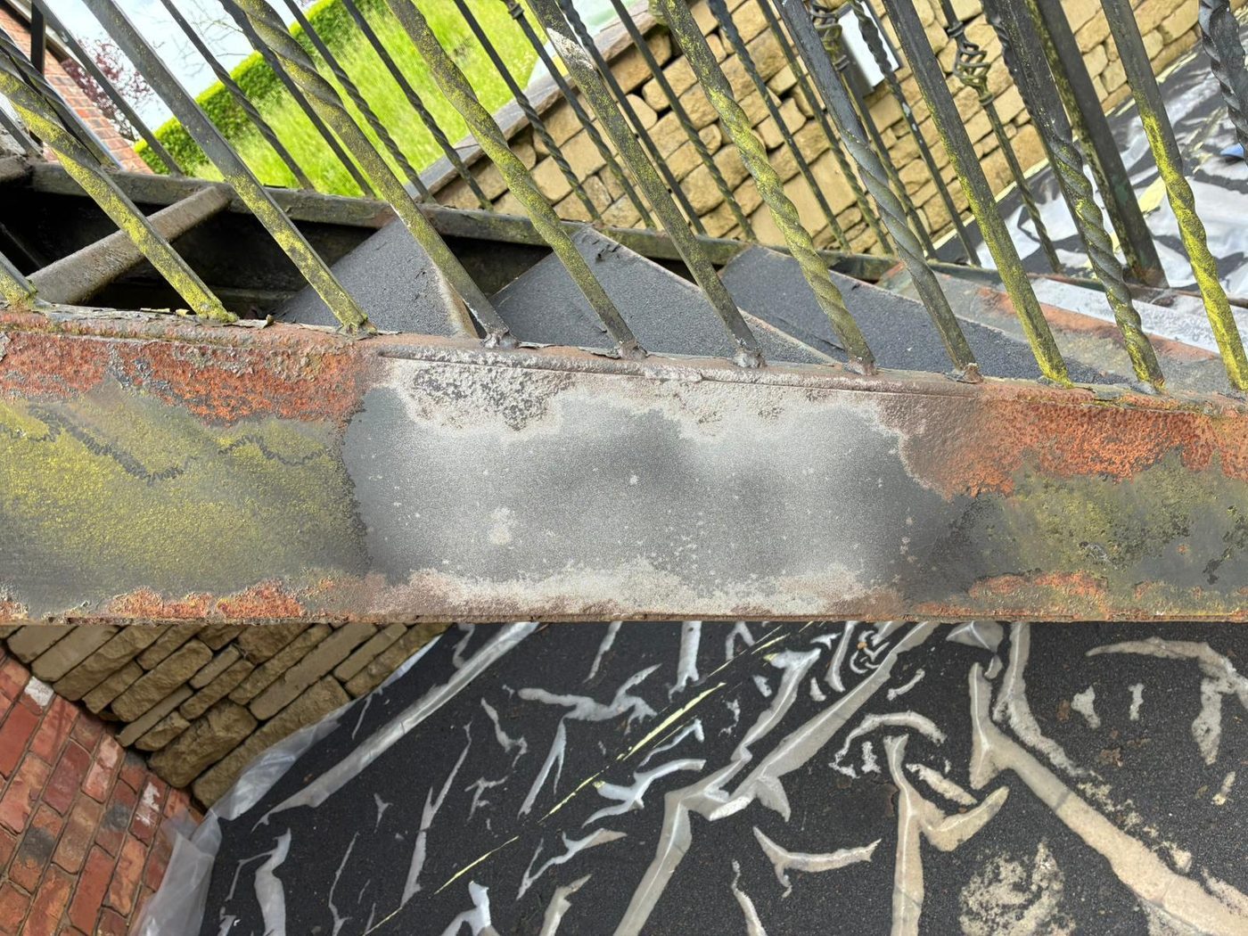 During — Exterior Staircase Shot Blasting